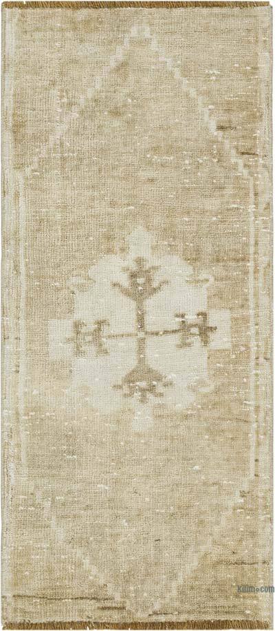 Alfombra Vintage Turca Anudada a Mano - 43 cm x 97 cm