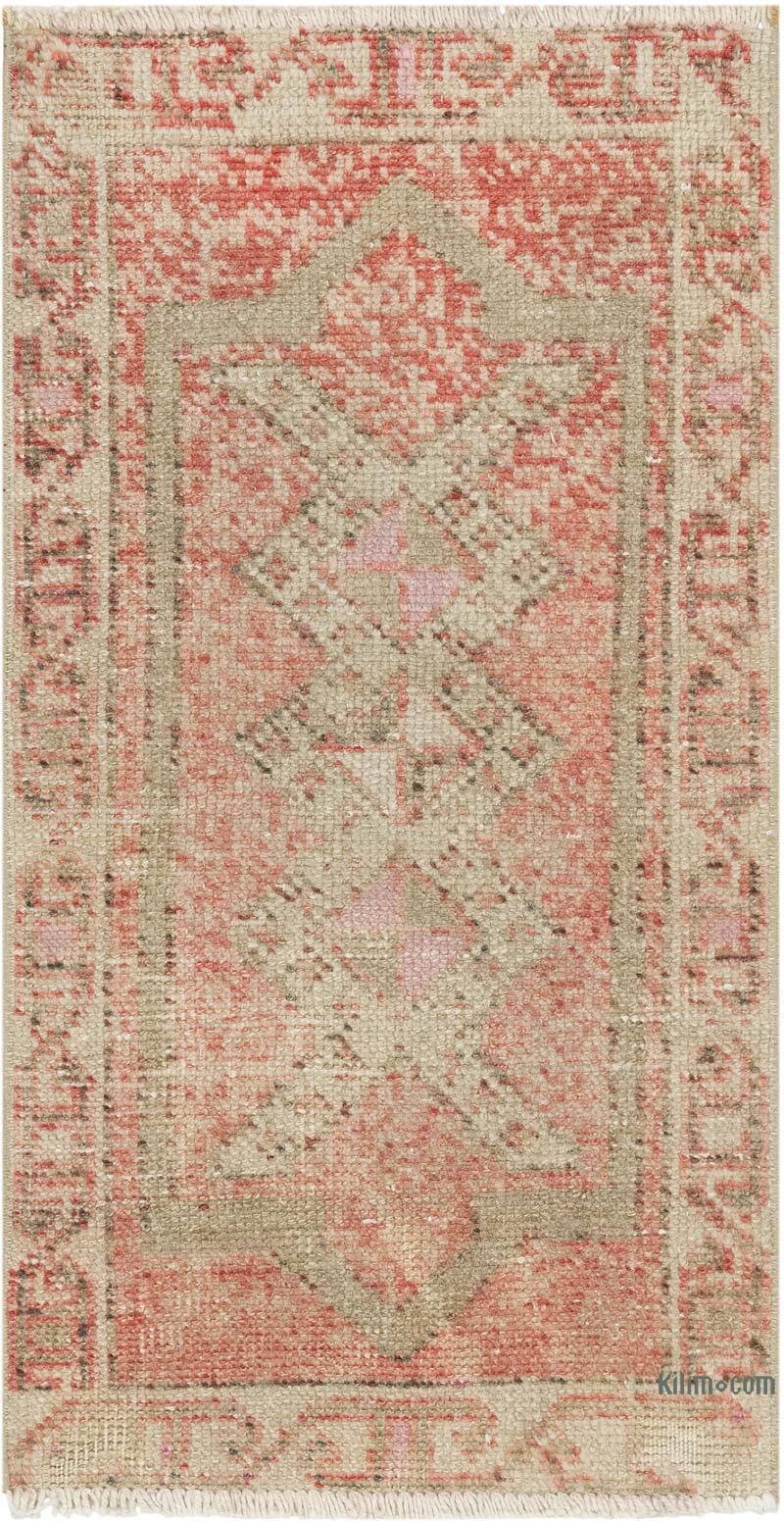 El Dokuma Vintage Halı - 47 cm x 90 cm - K0083502