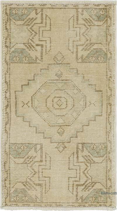 Vintage Turkish Hand-Knotted Rug - 1' 7" x 2' 11" (19" x 35")
