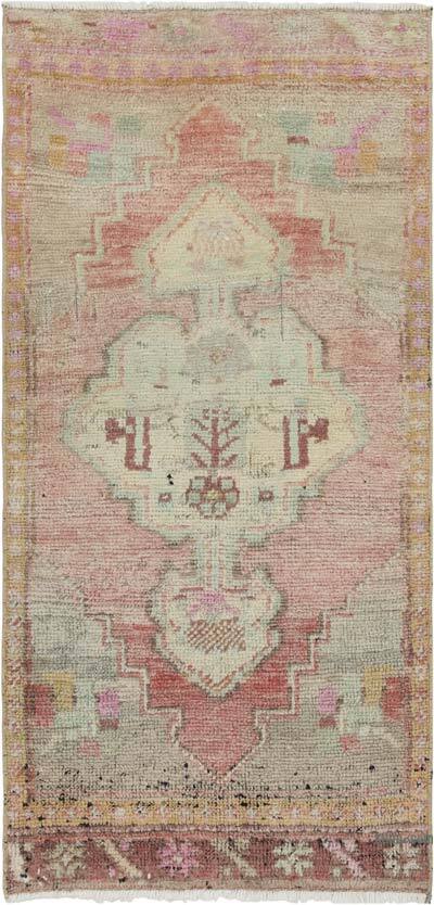 Alfombra Vintage Turca Anudada a Mano - 49 cm x 100 cm
