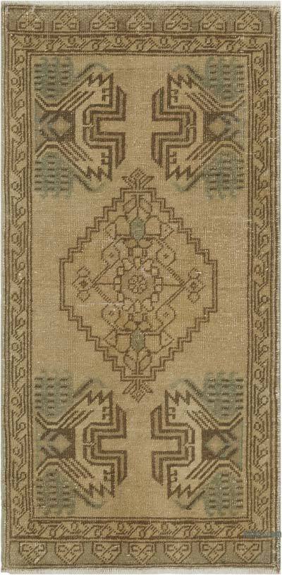 Vintage Turkish Hand-Knotted Rug - 1' 8" x 3' 5" (20" x 41")