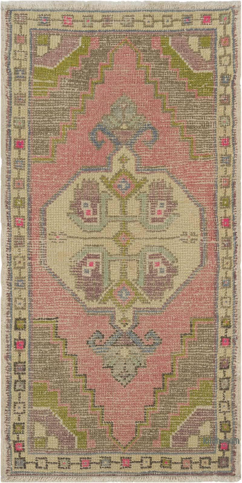 Vintage Turkish Hand-Knotted Rug - 1' 9" x 3' 6" (21" x 42") - K0083515