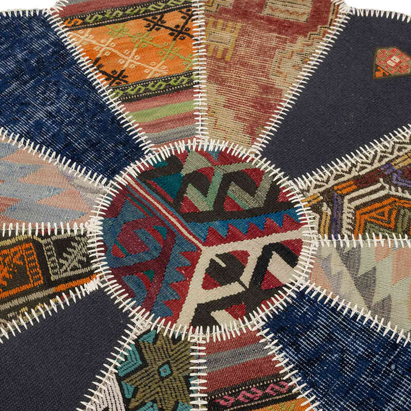 Alfombra Kilim de Retazos - 118 cm x 118 cm - K0083516