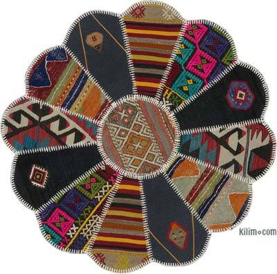 Patchwork Kilim Rug - 3' 10" x 3' 10" (46" x 46")