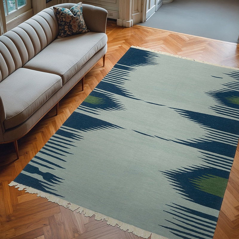 New Handwoven Turkish Kilim Rug - 6' 11" x 9' 10" (83" x 118") - K0083518