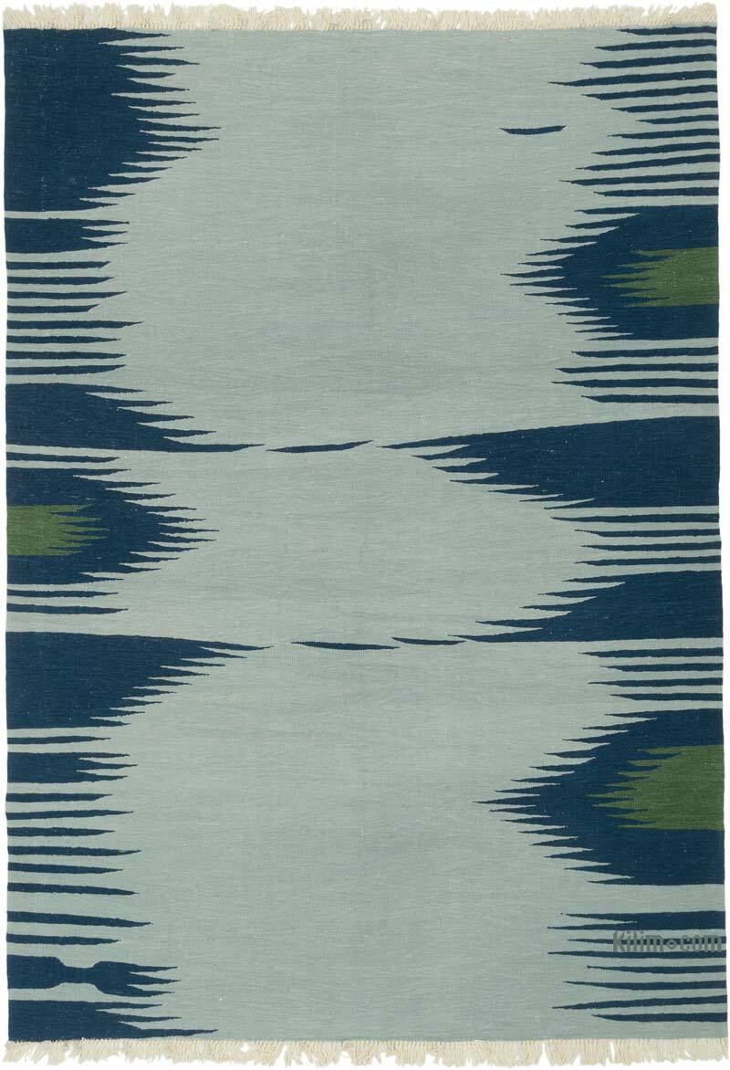 New Handwoven Turkish Kilim Rug - 6' 11" x 9' 10" (83" x 118") - K0083518