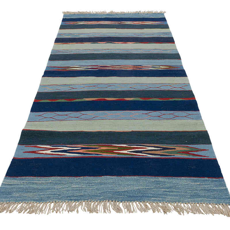 New Handwoven Turkish Kilim Runner - 3' 1" x 7' 2" (37" x 86") - K0083523