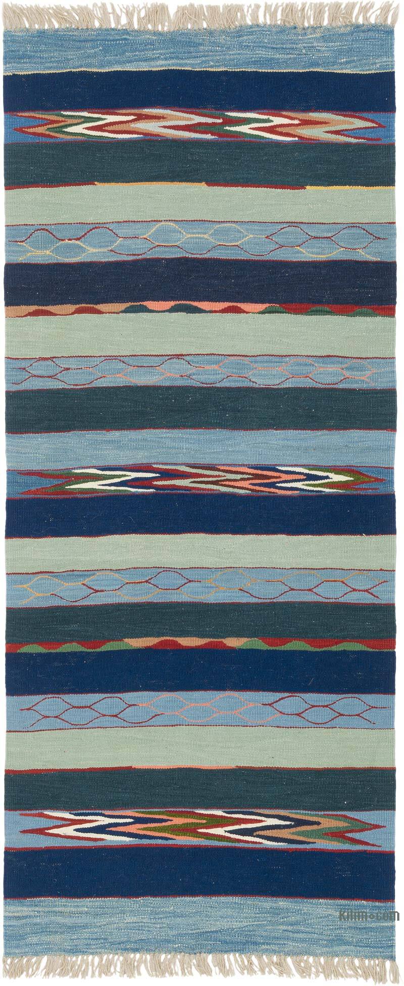 New Handwoven Turkish Kilim Runner - 3' 1" x 7' 2" (37" x 86") - K0083523