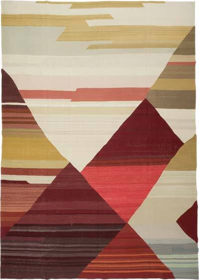New Handwoven Turkish Kilim Rug - 10' 4" x 14' 4" (124" x 172")