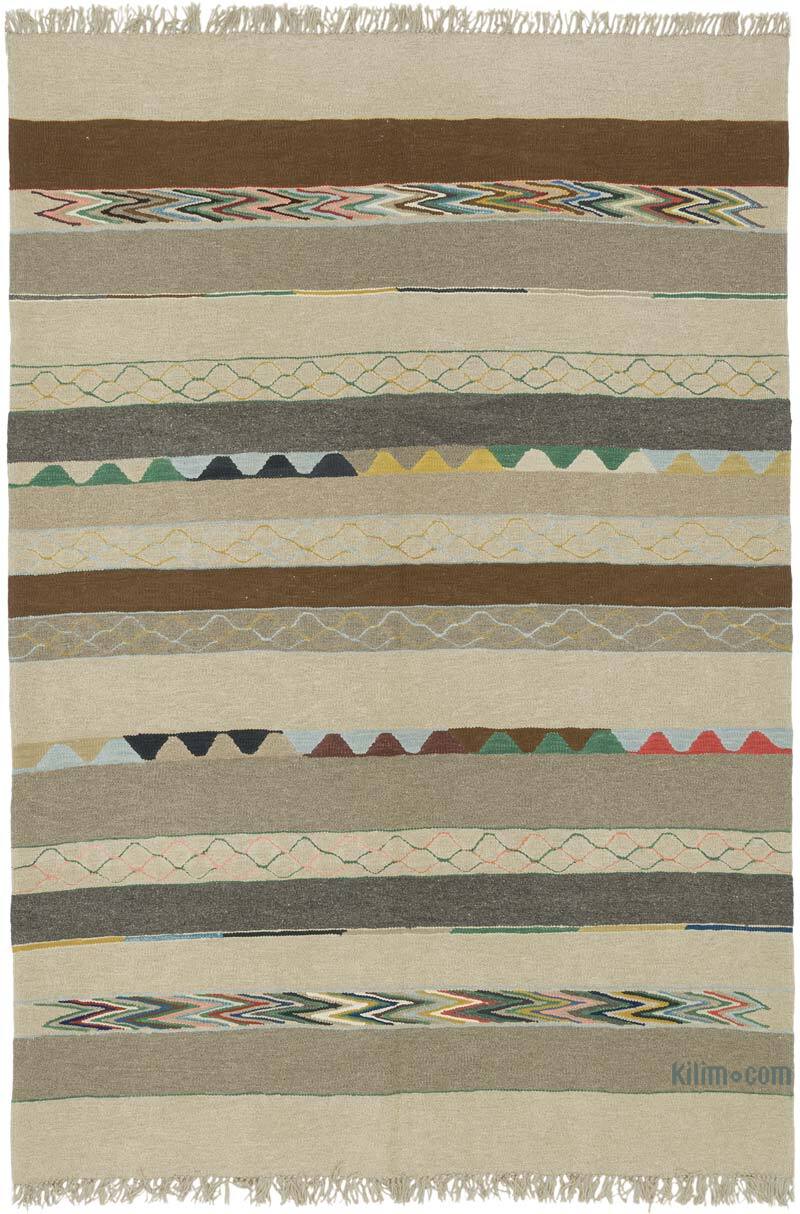 New Handwoven Turkish Kilim Rug - 5' 9" x 8' 6" (69" x 102") - K0083539