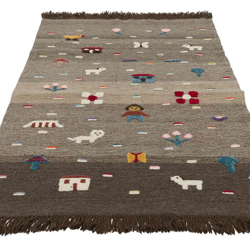 New Handwoven Turkish Kilim Rug - 3' 1" x 5' 1" (37" x 61") - K0083562