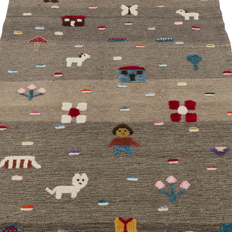New Handwoven Turkish Kilim Rug - 3' 1" x 5' 1" (37" x 61") - K0083562