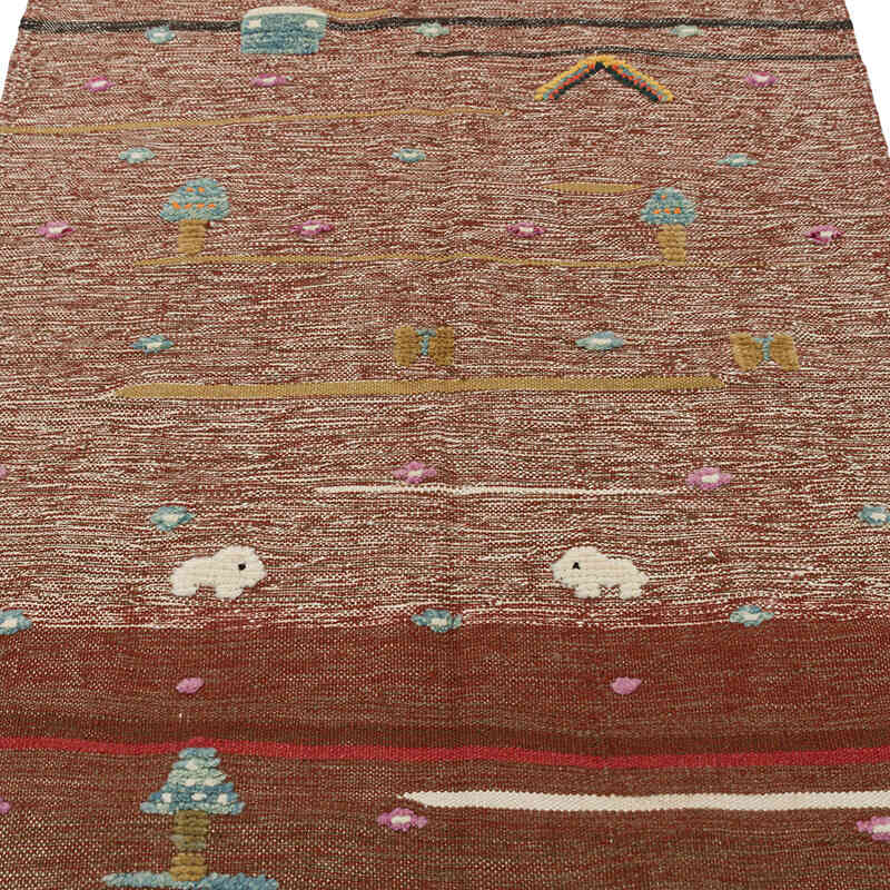 New Handwoven Turkish Kilim Rug - 3' 8" x 5' 3" (44" x 63") - K0083563