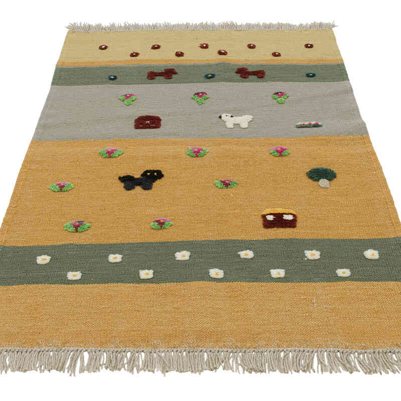 New Handwoven Turkish Kilim Rug - 3'  x 4' 5" (36" x 53") - K0083568