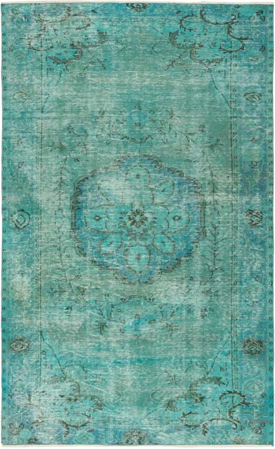Over-dyed Vintage Hand-Knotted Turkish Rug - 5' 6" x 8' 10" (66" x 106")