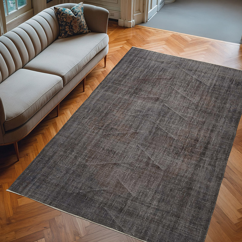 Over-dyed Vintage Hand-Knotted Turkish Rug - 5' 10" x 8' 11" (70" x 107") - K0083577