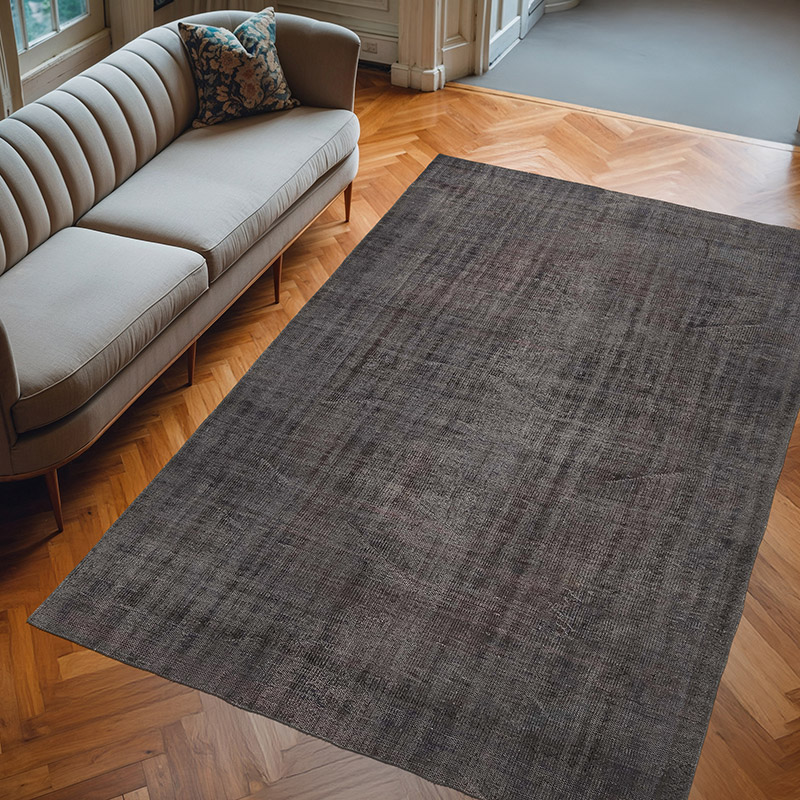 Over-dyed Vintage Hand-Knotted Turkish Rug - 6' 5" x 9' 8" (77" x 116") - K0083578