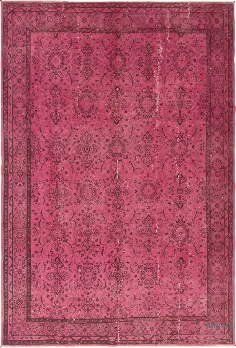 Over-dyed Vintage Hand-Knotted Turkish Rug - 6' 9" x 10'  (81" x 120") - K0083583