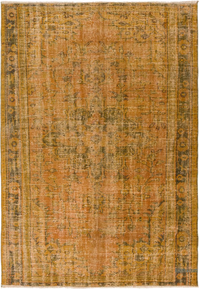 Over-dyed Vintage Hand-Knotted Turkish Rug - 5' 8" x 8'  (68" x 96") - K0083593