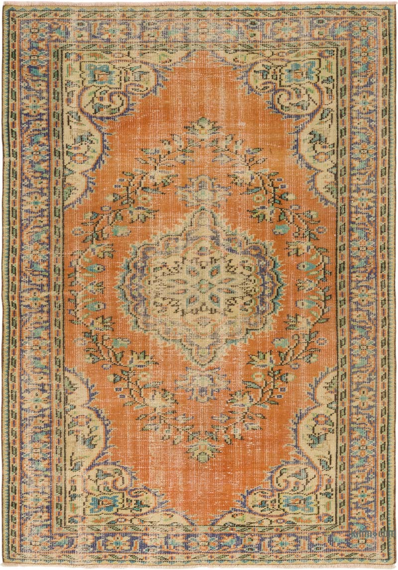 Vintage Turkish Hand-Knotted Rug - 5' 2" x 7' 4" (62" x 88") - K0083595