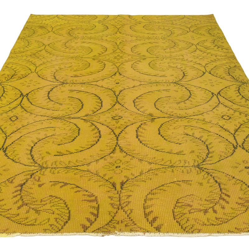 Over-dyed Vintage Hand-Knotted Turkish Rug - 5' 3" x 8' 2" (63" x 98") - K0083596