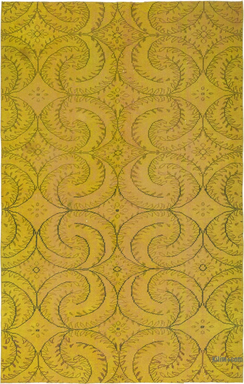 Over-dyed Vintage Hand-Knotted Turkish Rug - 5' 3" x 8' 2" (63" x 98") - K0083596