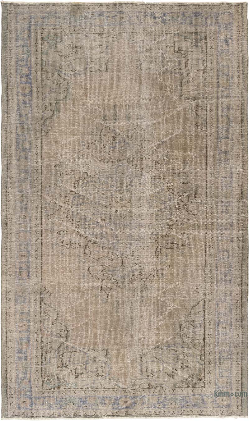 Over-dyed Vintage Hand-Knotted Turkish Rug - 5' 5" x 9' 3" (65" x 111") - K0083597