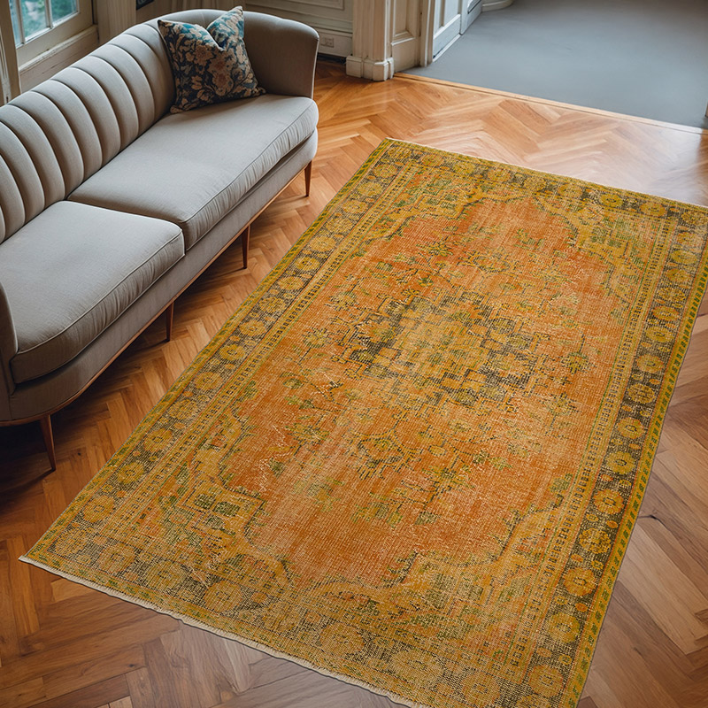 Boyali El Dokuma Vintage Hali - 187 cm x 301 cm - K0083605