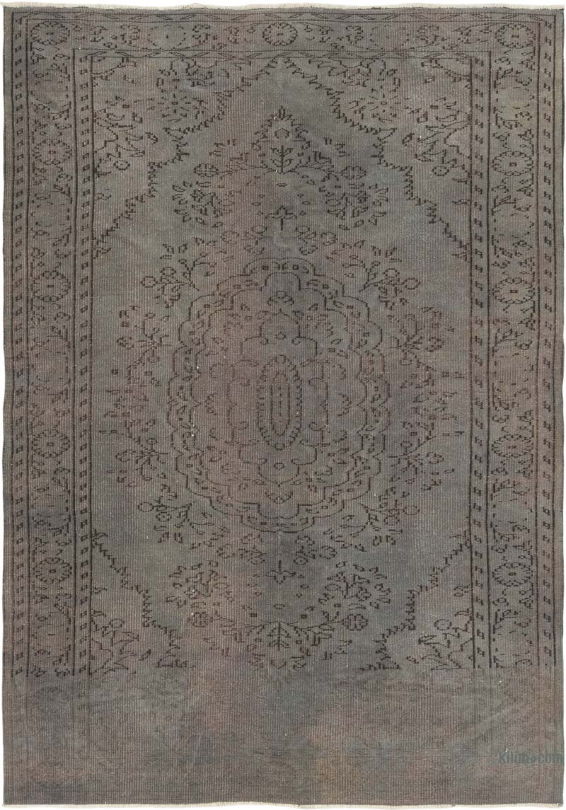 Over-dyed Vintage Hand-Knotted Turkish Rug - 6' 5" x 8' 10" (77" x 106") - K0083606