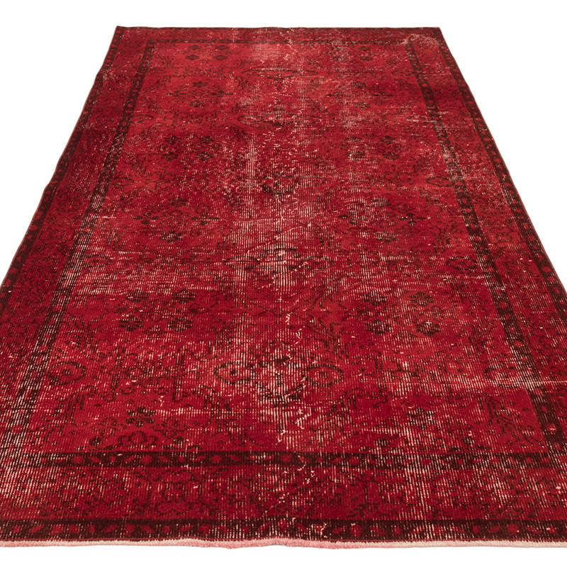 Over-dyed Vintage Hand-Knotted Turkish Rug - 3' 11" x 7'  (47" x 84") - K0083608