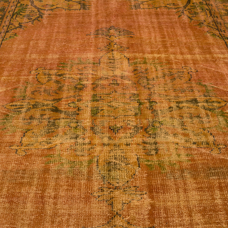Over-dyed Vintage Hand-Knotted Turkish Rug - 6' 3" x 9' 7" (75" x 115") - K0083611