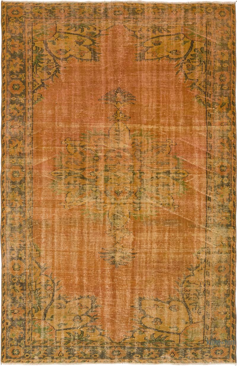 Over-dyed Vintage Hand-Knotted Turkish Rug - 6' 3" x 9' 7" (75" x 115") - K0083611