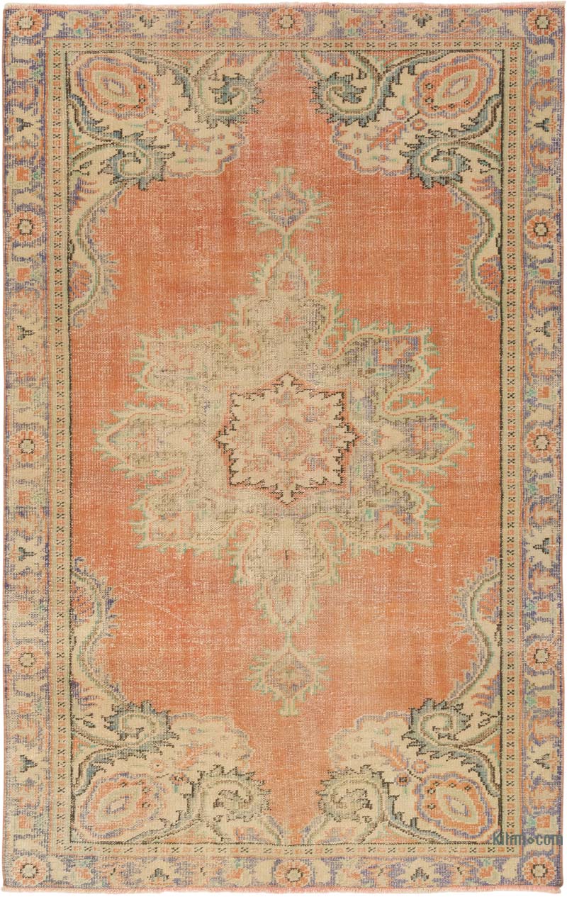 Vintage Turkish Hand-Knotted Rug - 5' 7" x 8' 8" (67" x 104") - K0083621