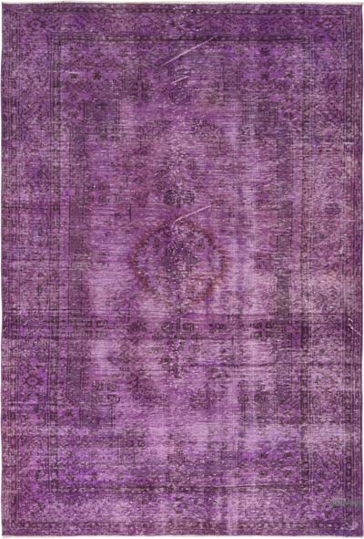 Over-dyed Vintage Hand-Knotted Turkish Rug - 6' 6" x 9' 7" (78" x 115")