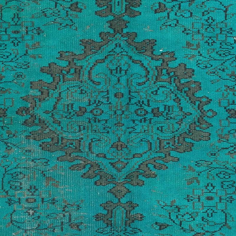 Over-dyed Vintage Hand-Knotted Turkish Rug - 4' 11" x 7' 9" (59" x 93") - K0083657