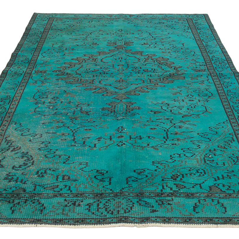 Over-dyed Vintage Hand-Knotted Turkish Rug - 4' 11" x 7' 9" (59" x 93") - K0083657