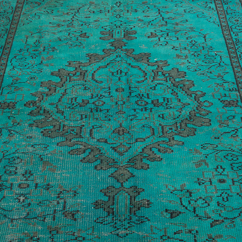 Over-dyed Vintage Hand-Knotted Turkish Rug - 4' 11" x 7' 9" (59" x 93") - K0083657