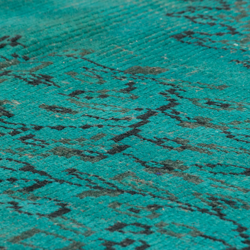 Over-dyed Vintage Hand-Knotted Turkish Rug - 4' 11" x 7' 9" (59" x 93") - K0083657