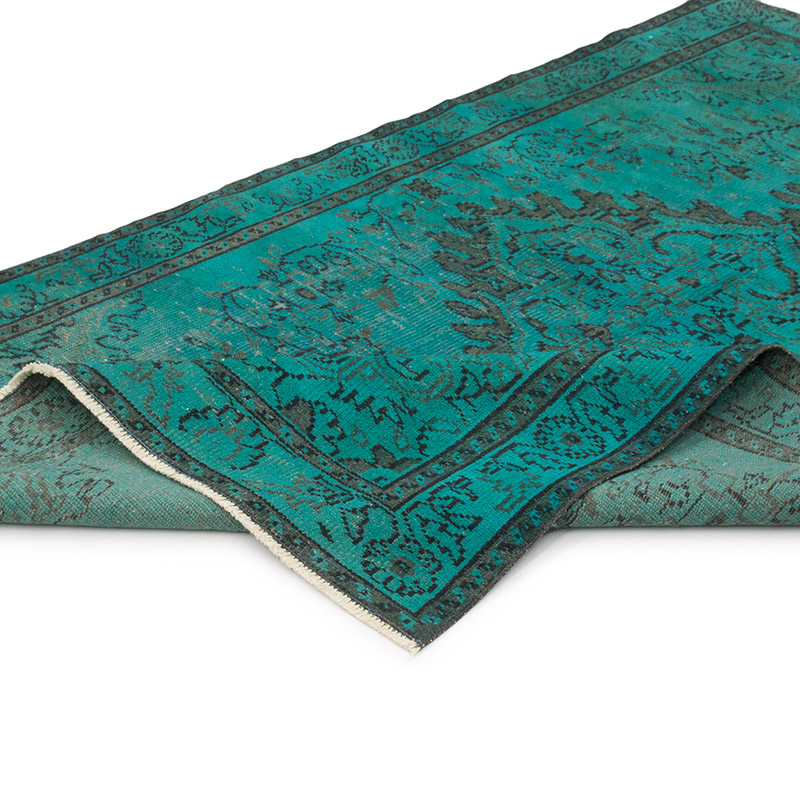 Over-dyed Vintage Hand-Knotted Turkish Rug - 4' 11" x 7' 9" (59" x 93") - K0083657
