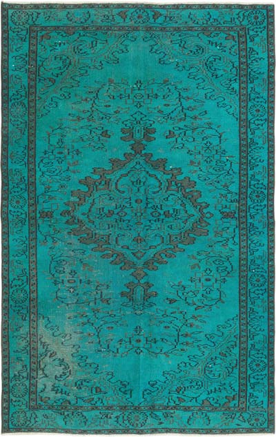 Over-dyed Vintage Hand-Knotted Turkish Rug - 4' 11" x 7' 9" (59" x 93")