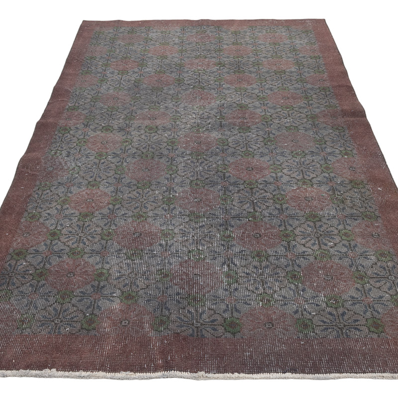 Alfombra Turca Vintage Sobre-teñida - 117 cm x 209 cm - K0083658