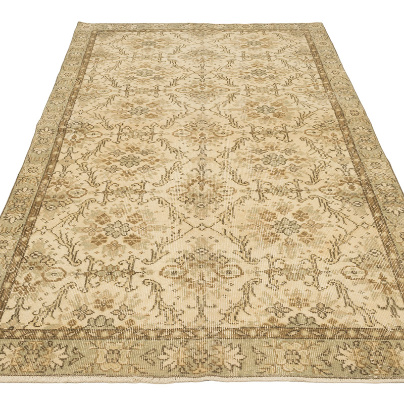Alfombra Vintage Turca Anudada a Mano - 126 cm x 237 cm - K0083661