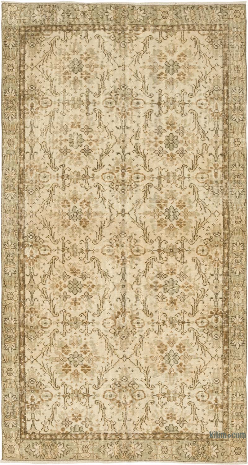 Alfombra Vintage Turca Anudada a Mano - 126 cm x 237 cm - K0083661