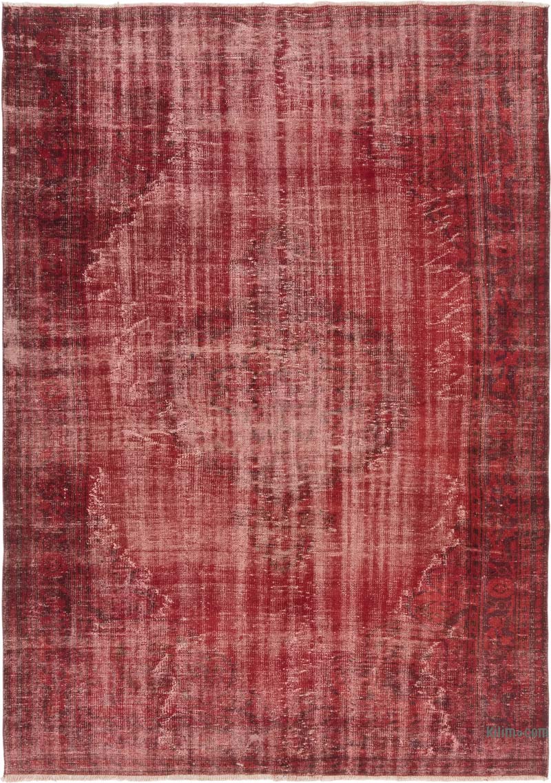 Over-dyed Vintage Hand-Knotted Turkish Rug - 6' 8" x 9' 5" (80" x 113") - K0083663