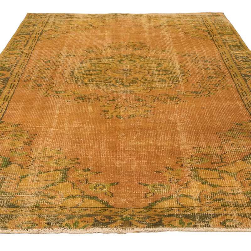 Over-dyed Vintage Hand-Knotted Turkish Rug - 5' 10" x 9' 1" (70" x 109") - K0083664