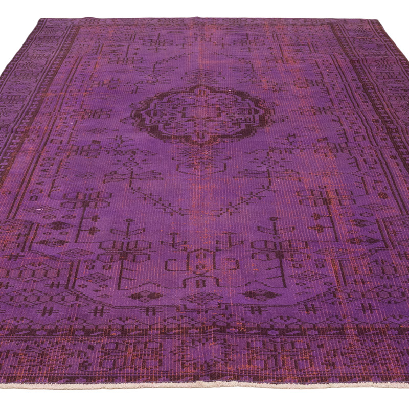 Over-dyed Vintage Hand-Knotted Turkish Rug - 6' 1" x 9' 5" (73" x 113") - K0083670