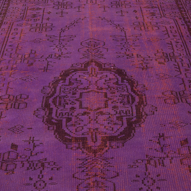 Over-dyed Vintage Hand-Knotted Turkish Rug - 6' 1" x 9' 5" (73" x 113") - K0083670