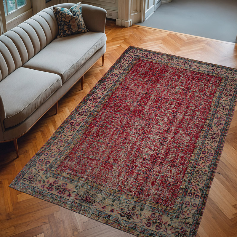 Alfombra Vintage Turca Anudada a Mano - 170 cm x 275 cm - K0083677