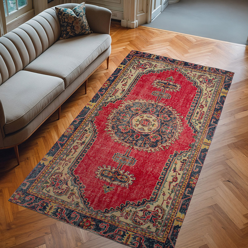 El Dokuma Vintage Halı - 155 cm x 293 cm - K0083681