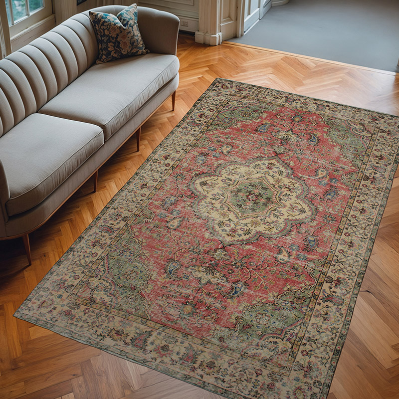 Alfombra Vintage Turca Anudada a Mano - 173 cm x 284 cm - K0083686